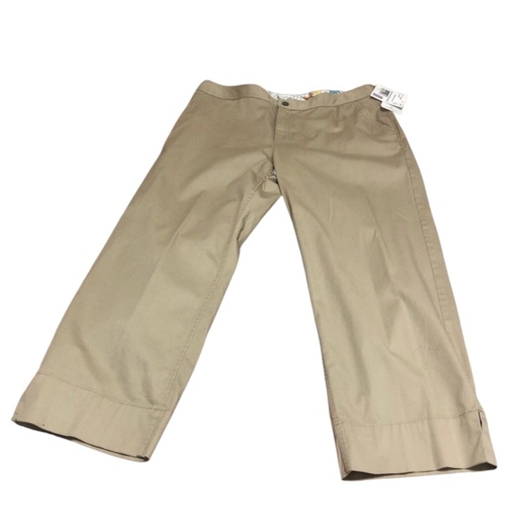 NWT LIZ CLAIBORNE‎ Cotton spandex Cropped khaki pants 16 stretch comfy soft - Picture 3 of 10